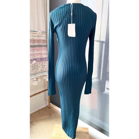 Helmut Lang Ribbed Bra Neptune Long Sleeves Midi Dress Women’s Medium - Picture 6 of 12